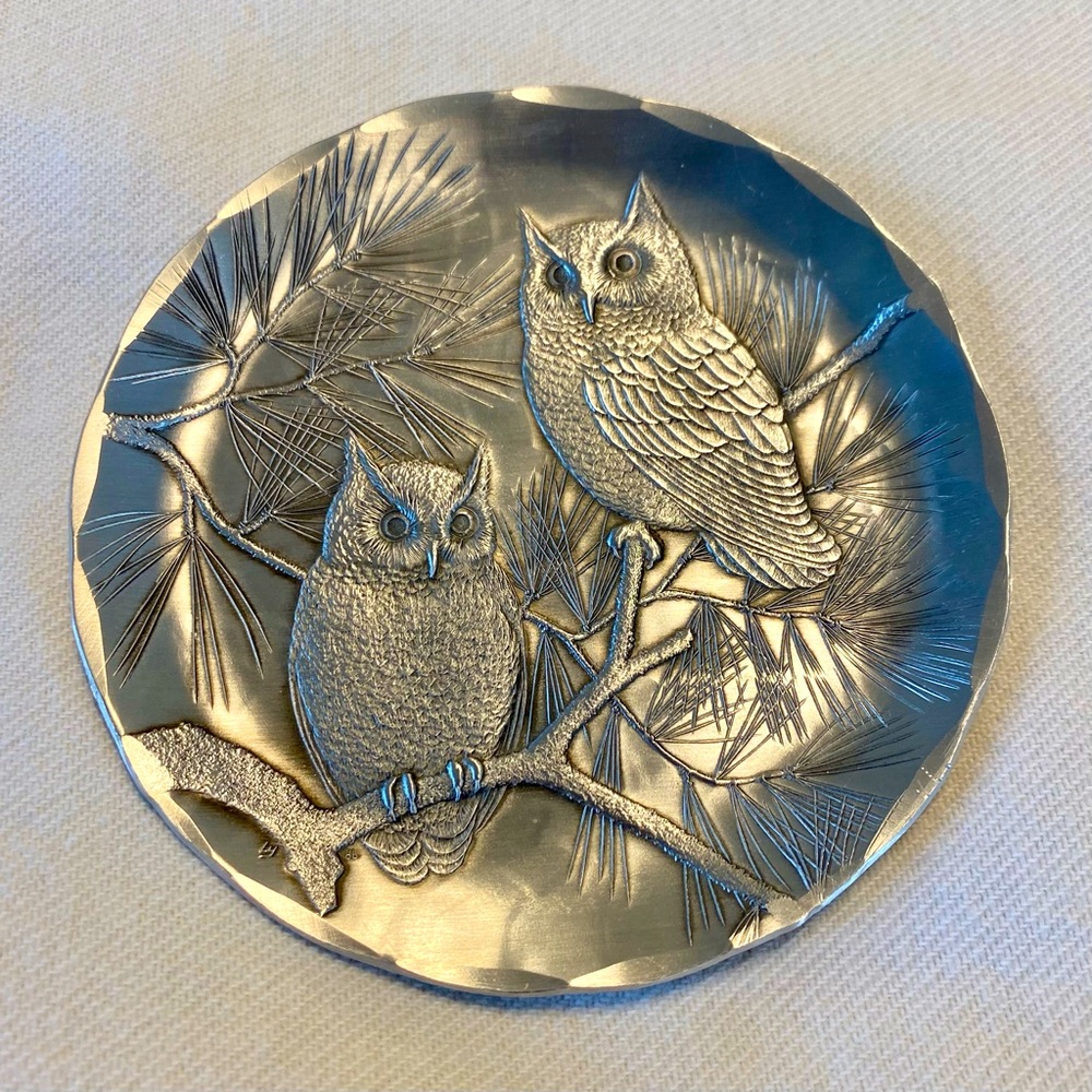 Wendell August Forge Aluminum Owl Trinket Dish